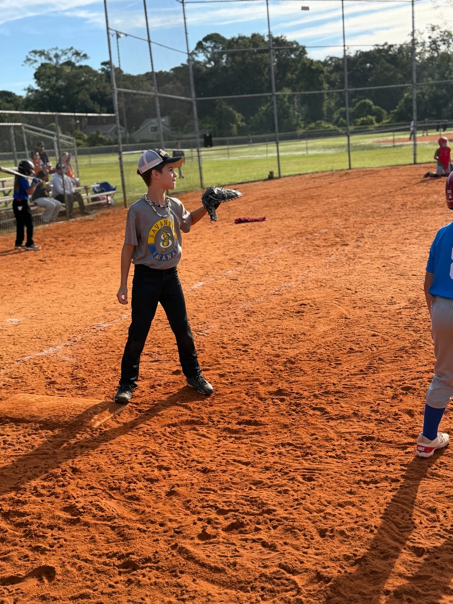 holding down first base