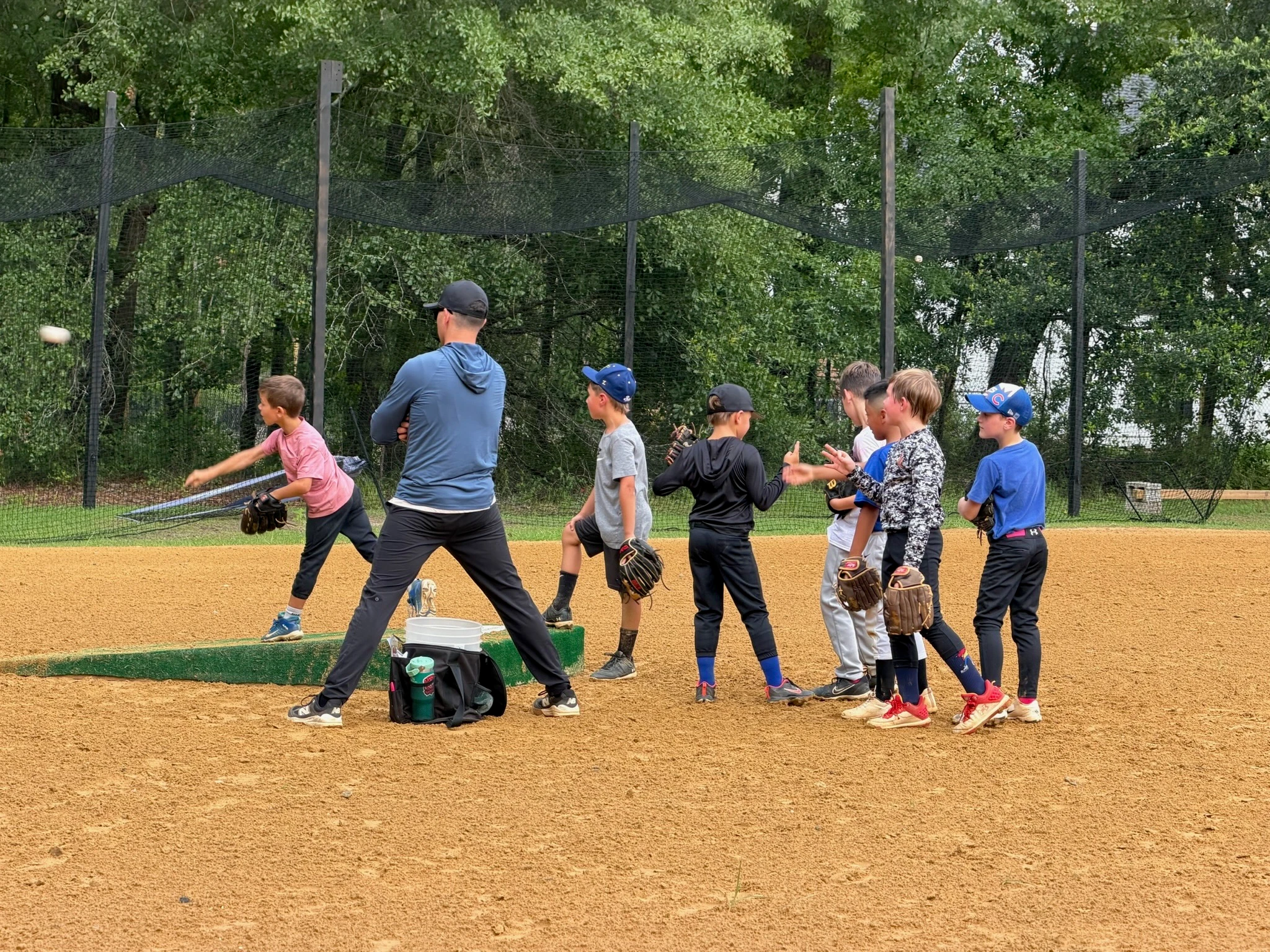 working through a throwing drill