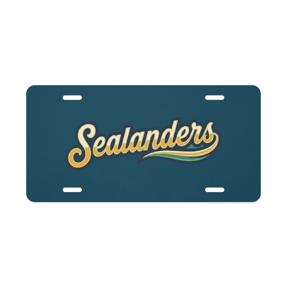 Sealanders License Plate — White Glossy