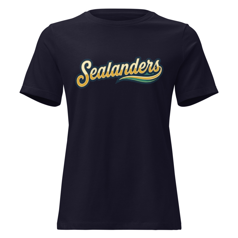 Women's Script Relaxed T-Shirt — Navy