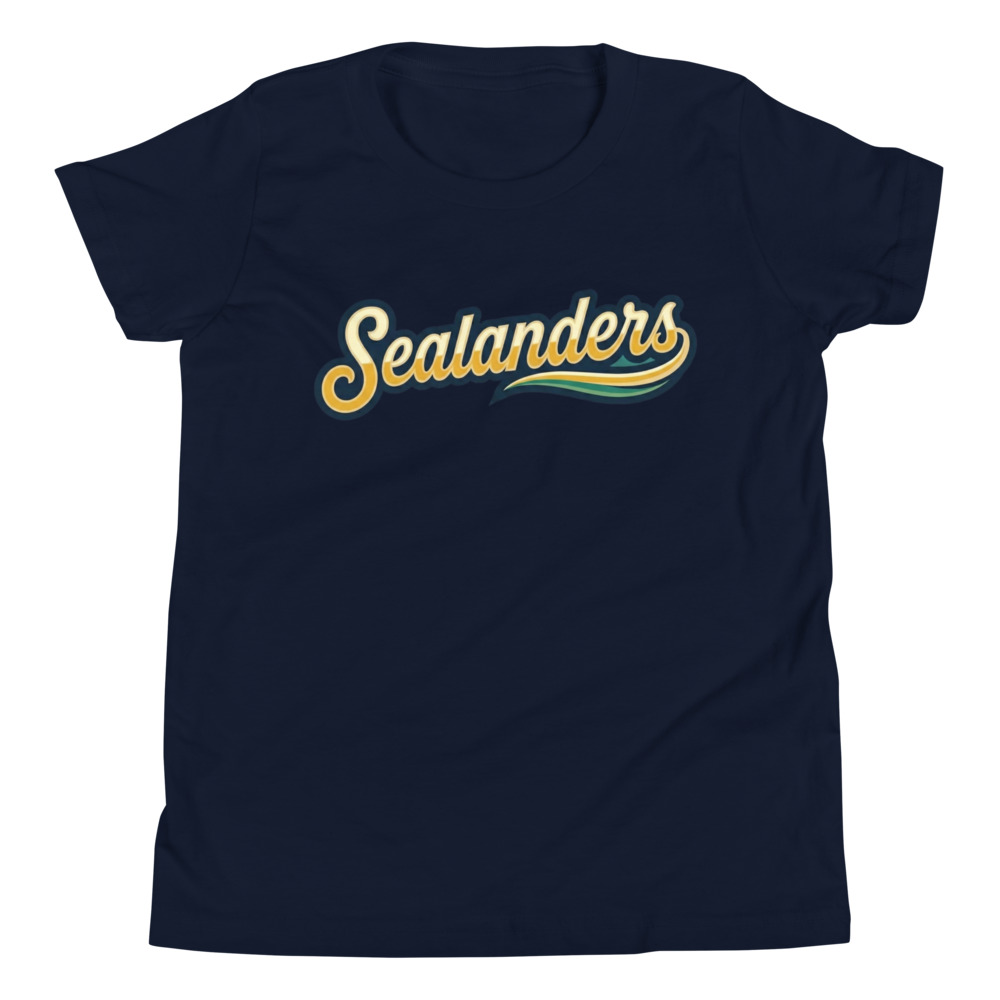 Youth Script Short Sleeve T-Shirt — Navy