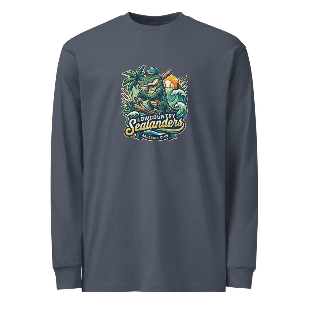 Men's Crest Heavyweight Long Sleeve T-shirt — Harbor Blue
