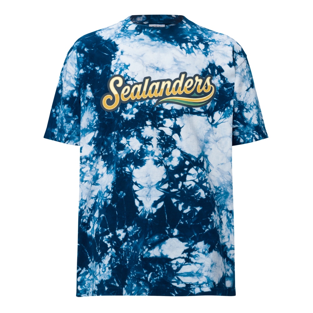 Oversized Tie-Dye T-shirt — Navy / White