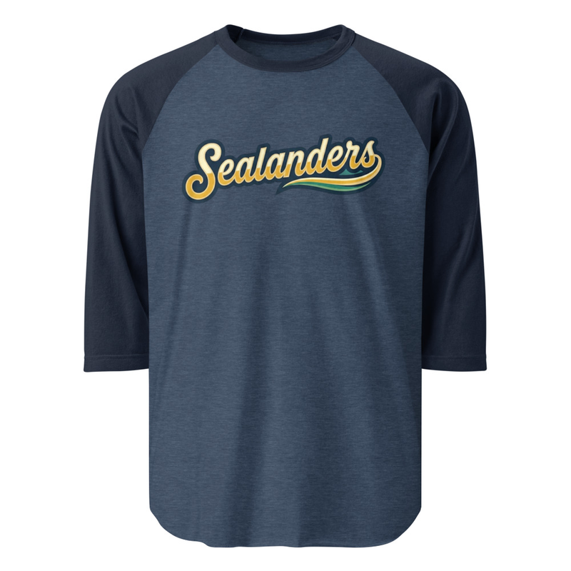 3/4 Sleeve Raglan Shirt — Heather Denim/Navy