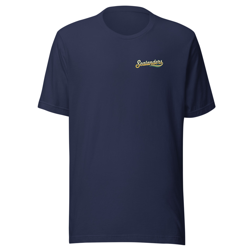 Small Script, Back Logo T- Shirt - Bella + Canvas — Navy