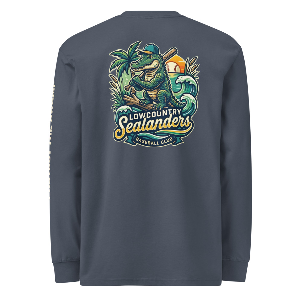 Men's Heavyweight Long Sleeve T-Shirt - Protect The Swamp Sleeves — back