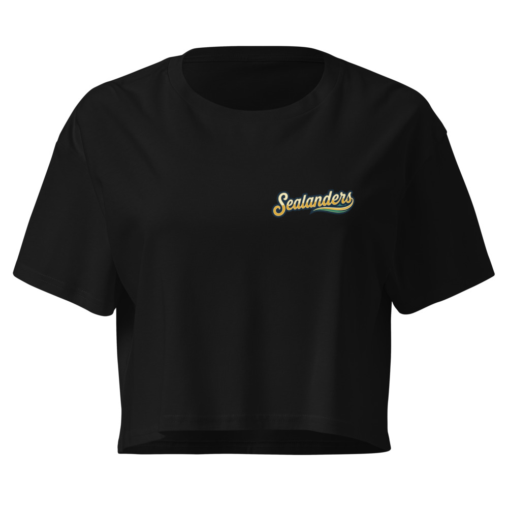 Women’s Script Crop Top — Black
